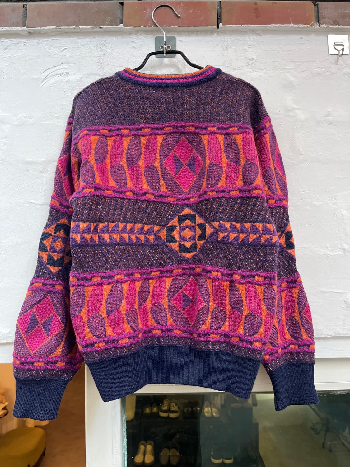 Dimanche 레트로 패턴 울 니트 스웨터 L 상품이미지7