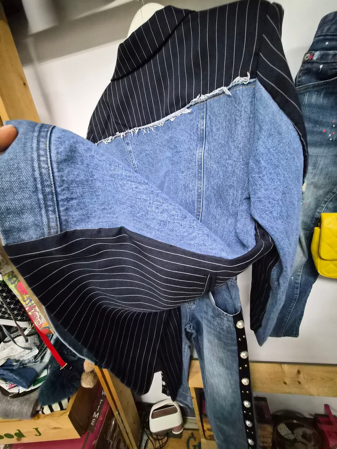 오즈세컨 데님 쉬폰자켓. 오즈세컨 진주데님 상품이미지6