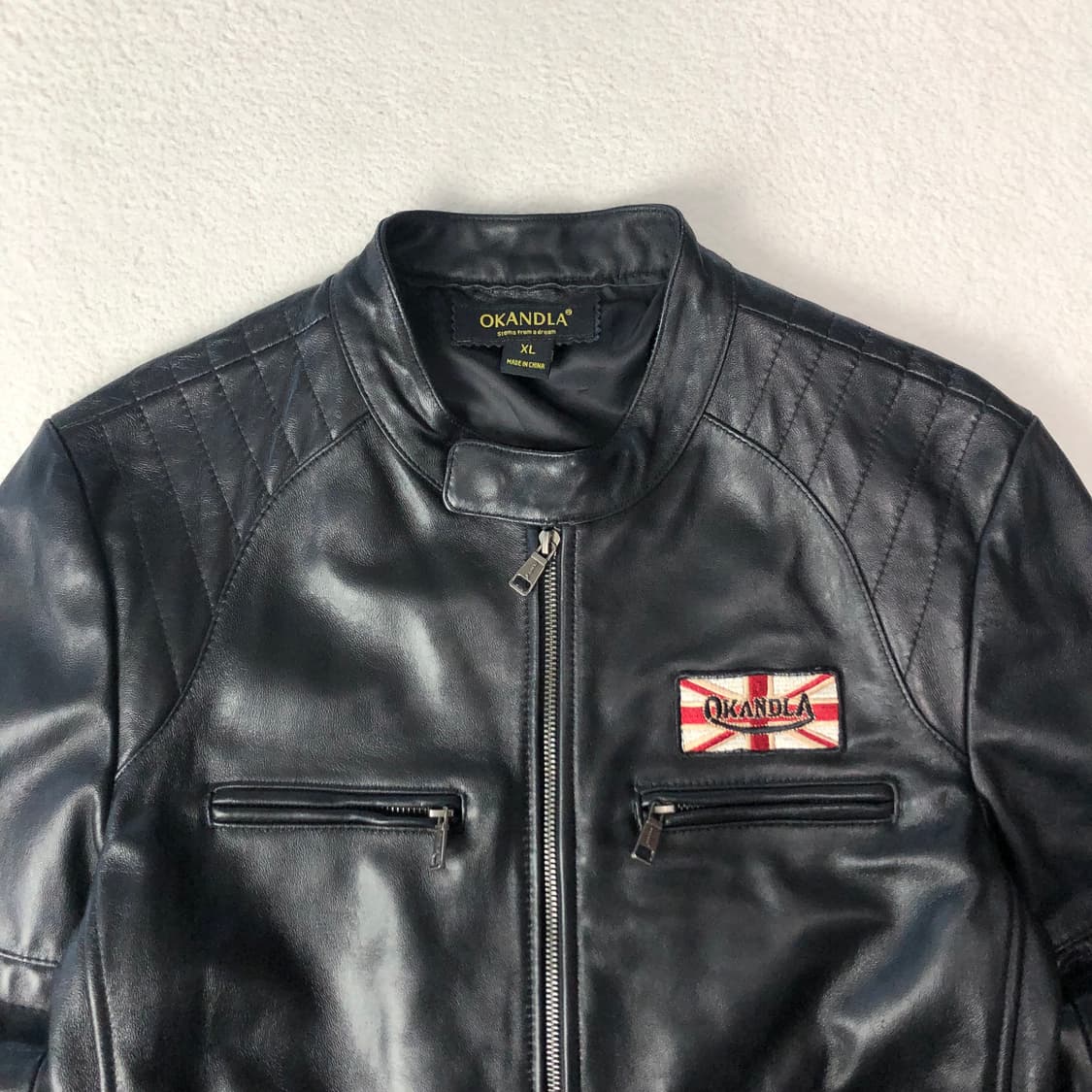 OKANDLA 쉽스킨 바이커 레더 자켓 상품이미지4