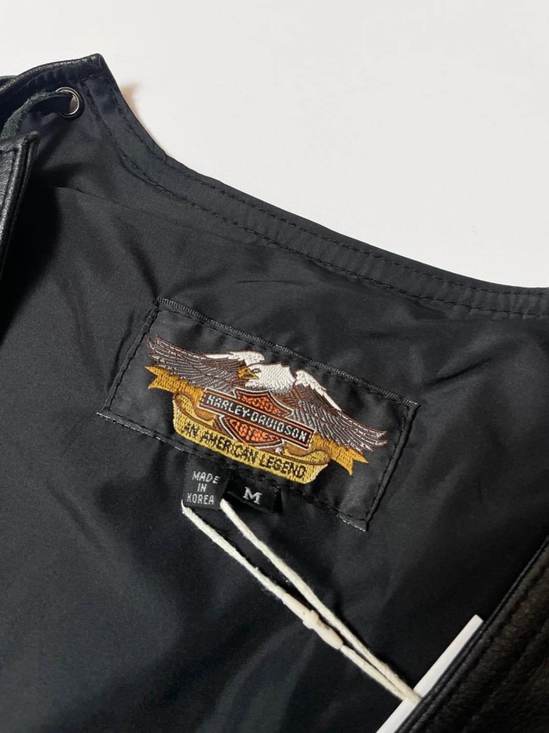 할리데이비슨 스컬 디스트레스드 가죽 스냅 조끼 PN9451 상품이미지7