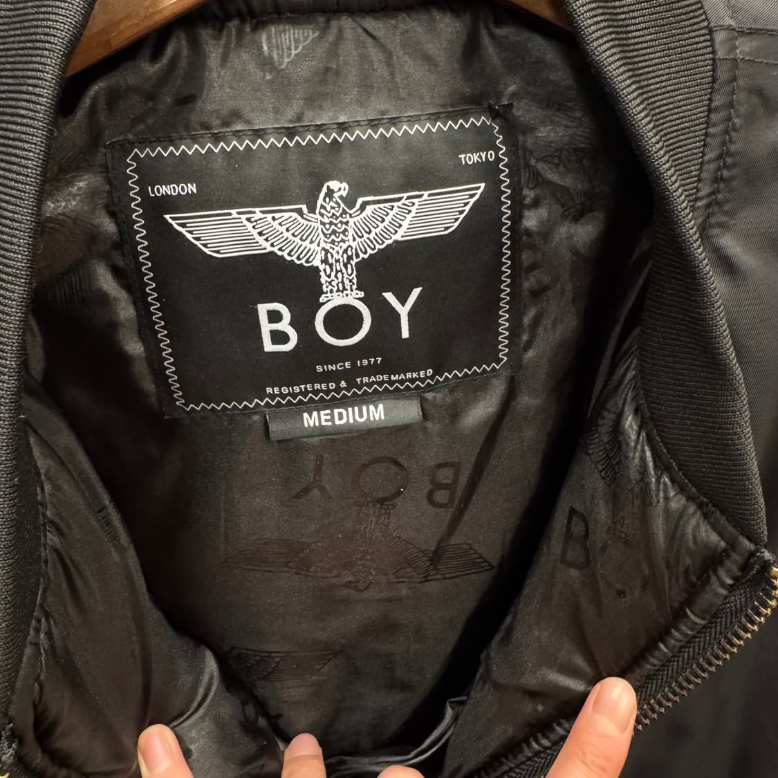 보이 런던 항공 점퍼 봄버 자켓 후면 빅로고 포인트 블랙 상품이미지7