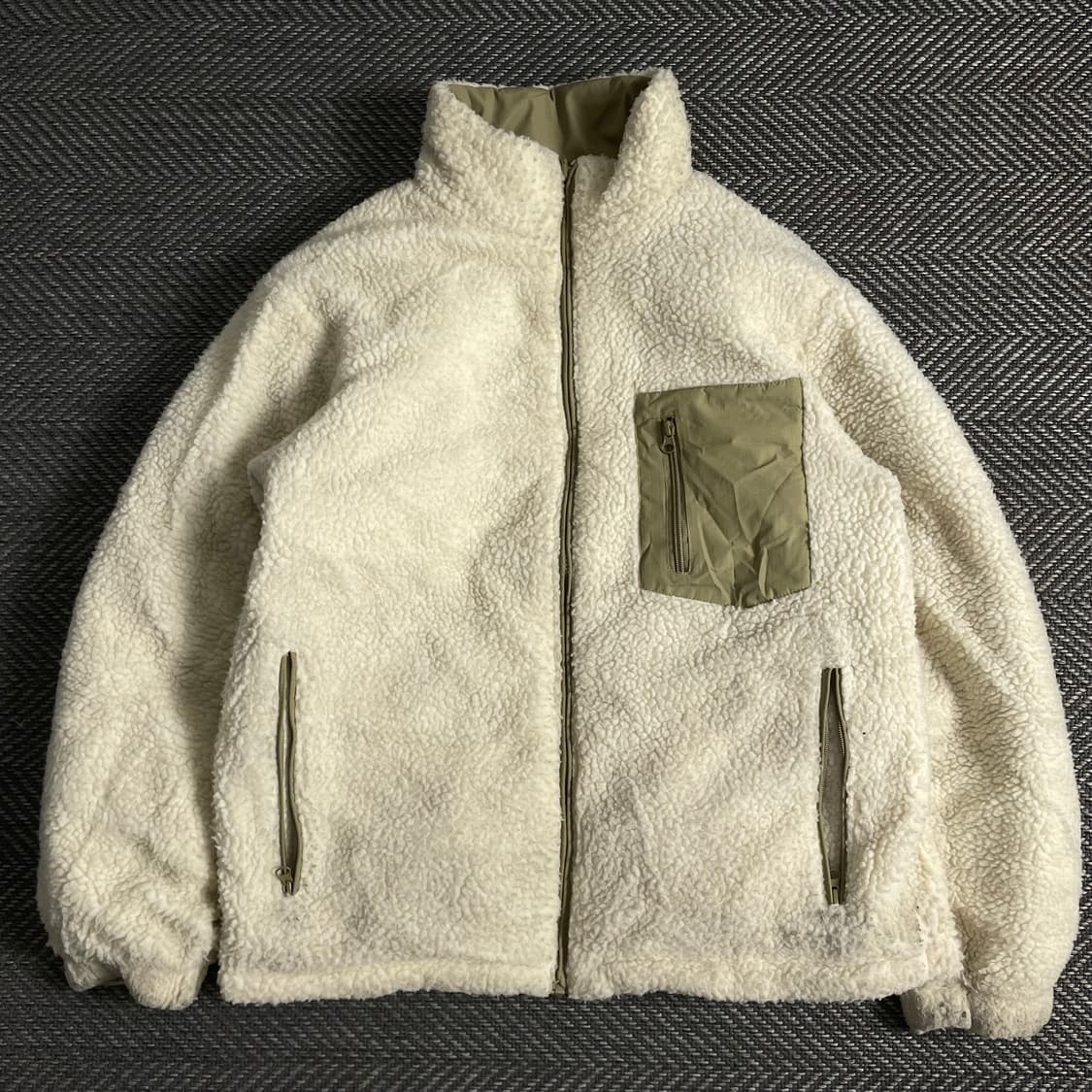 빈티지 리버시블 양털 플리스 오버핏 점퍼 자켓y 3677 상품이미지5