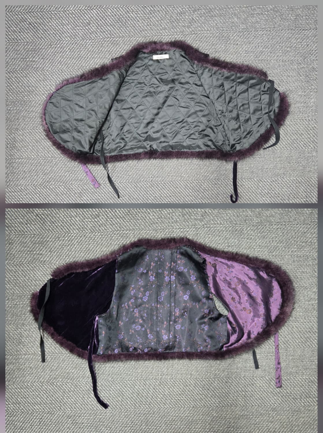 한복 자가드 벨벳 밍크 누빔 베스트 한복배자 55~66 상품이미지3