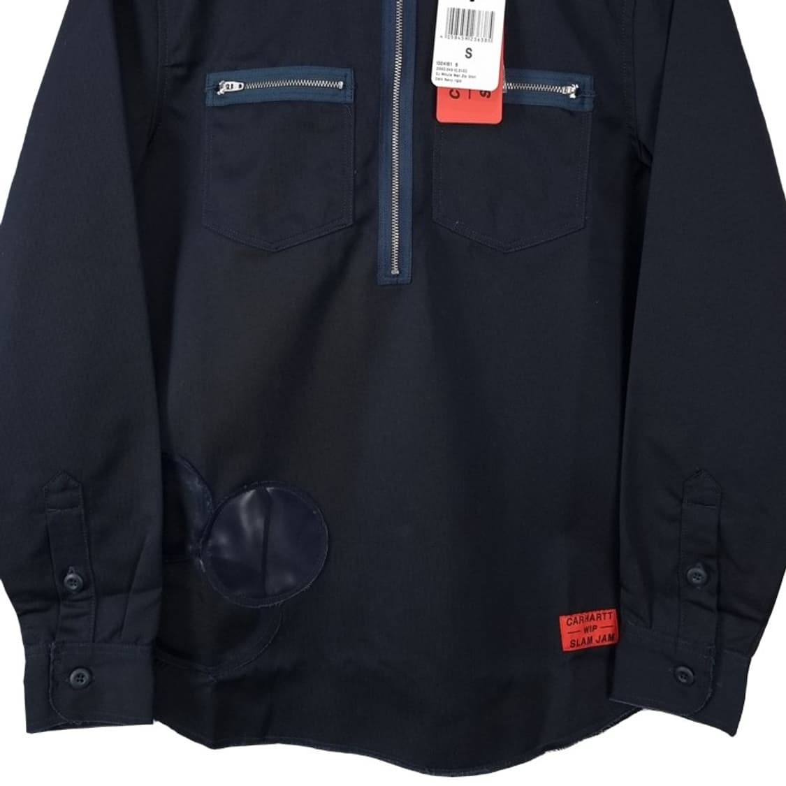 [칼하트 X 슬램잼](새상품)하프 집업 풀오버 셔츠 네이비 P01414 상품이미지5