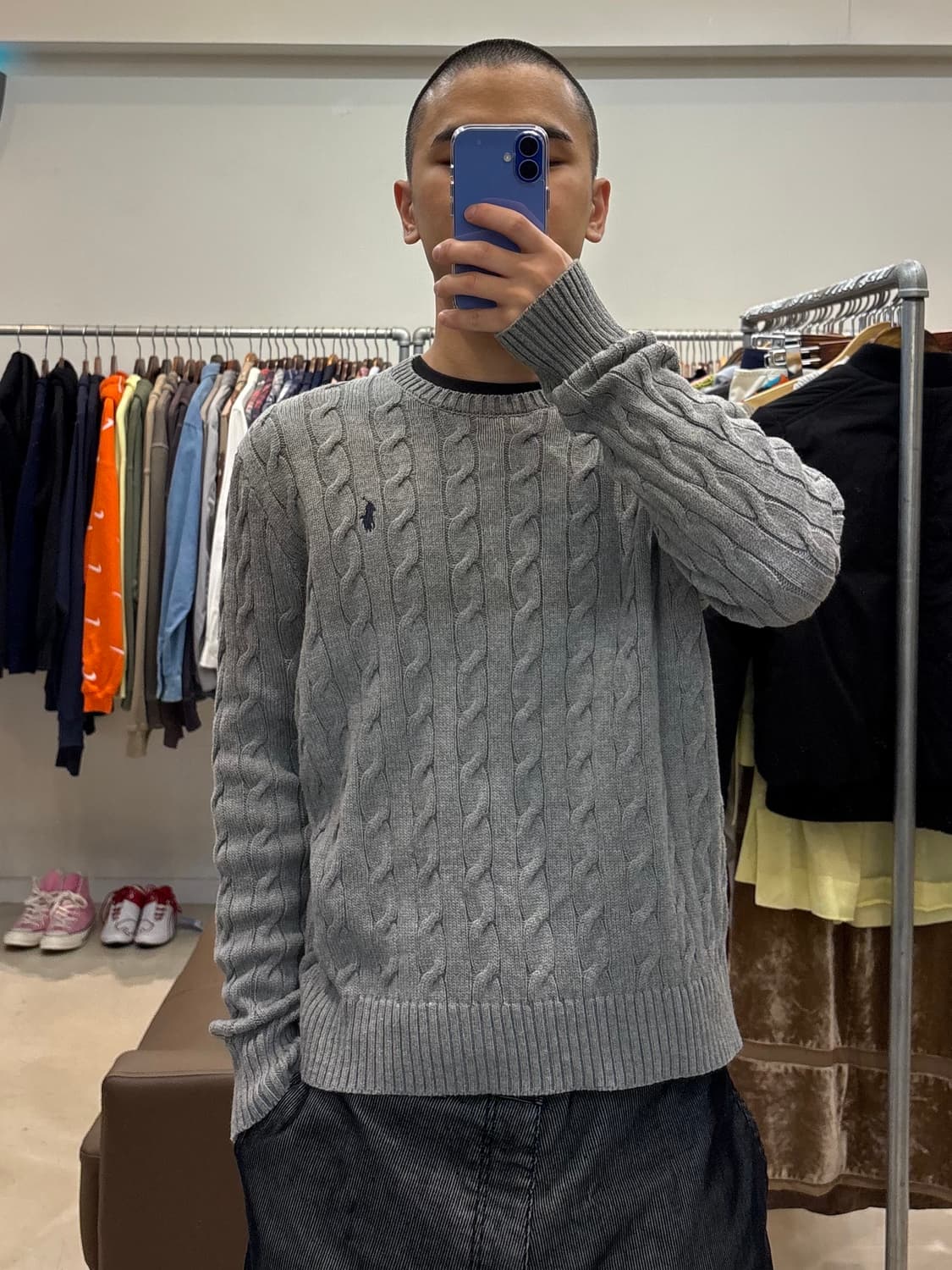 폴로 랄프로렌 케이블 니트 그레이 상품이미지7