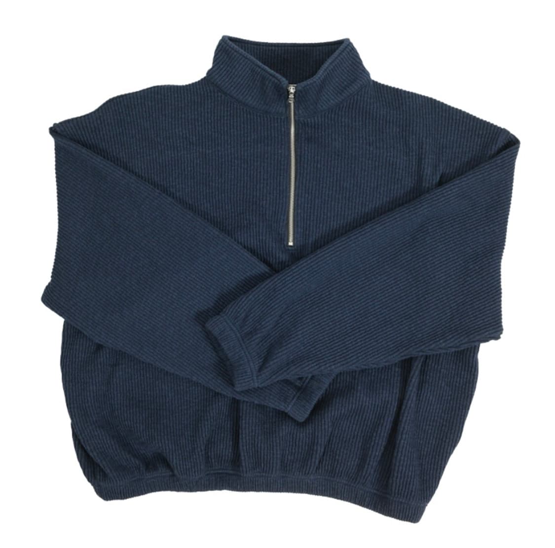 [2][새상품]논노드 하프집 니트 네이비 상품이미지1