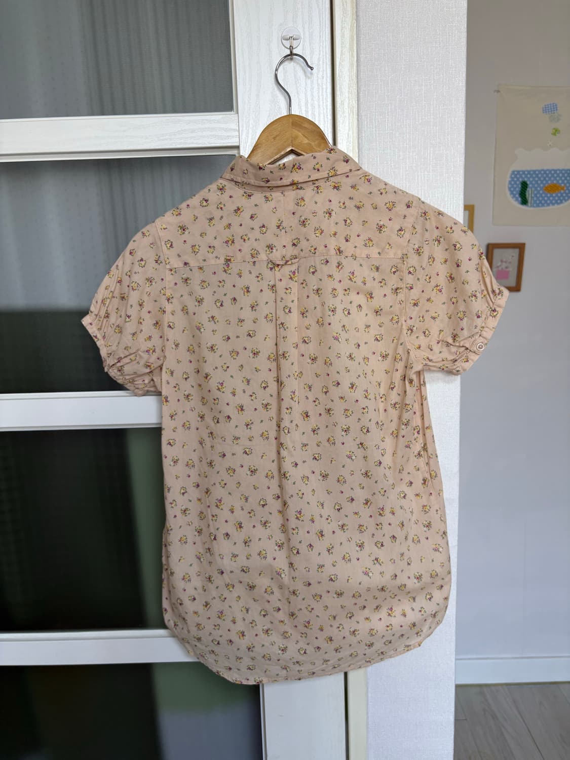 살구 플라워 반소매 블라우스 상품이미지4