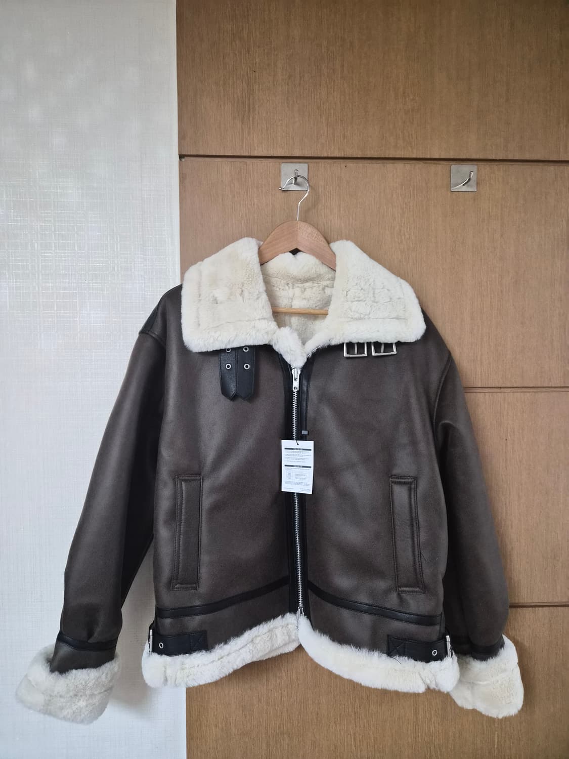 도프제이슨 하이넥레더 무스탕자켓L 상품이미지3