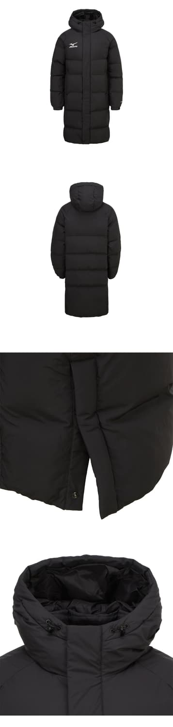 (새상품) 미즈노 검정 덕다운 롱패딩 L 상품이미지2