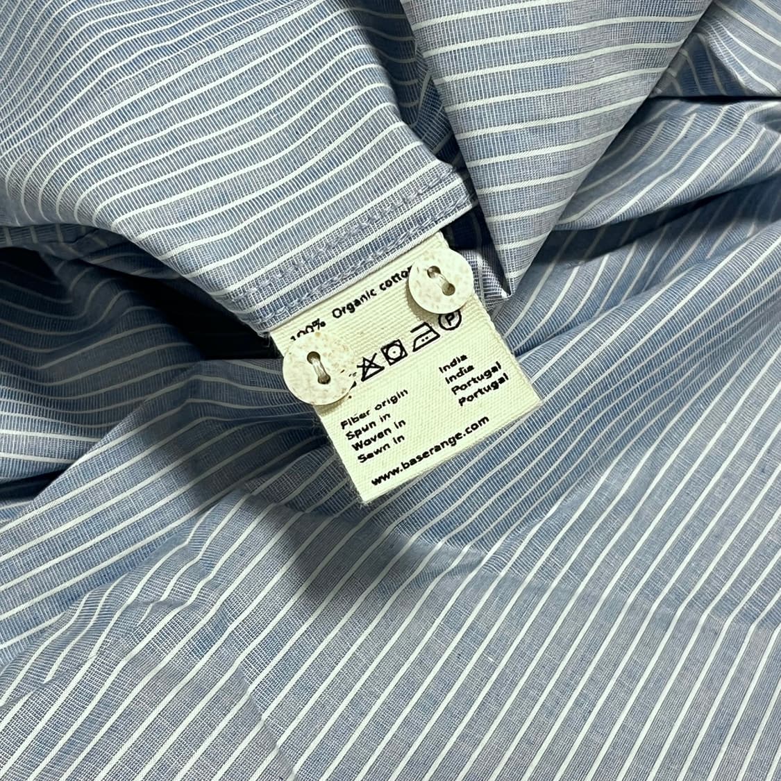 [M]베이스레인지 Claude 오가닉 스트라이프 셔츠/블루 상품이미지3