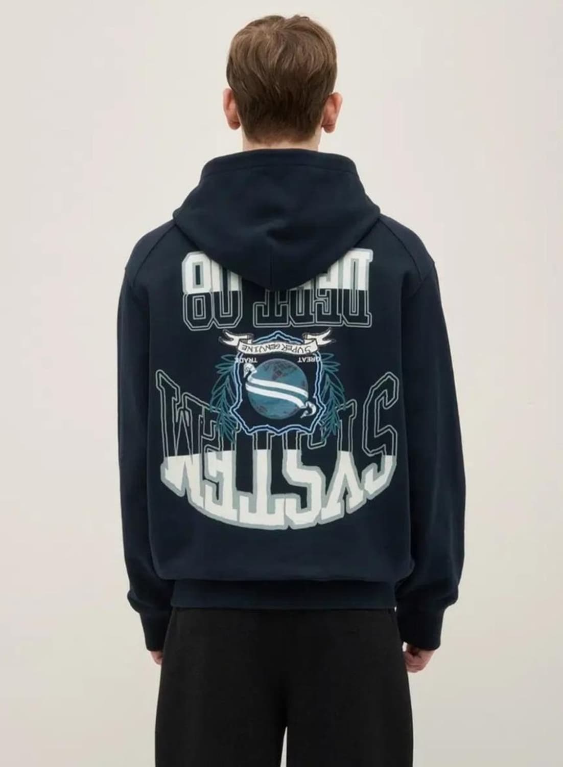 한섬 시스템 2023 백프린트 후드 스웨트셔츠 105사이즈 상품이미지1