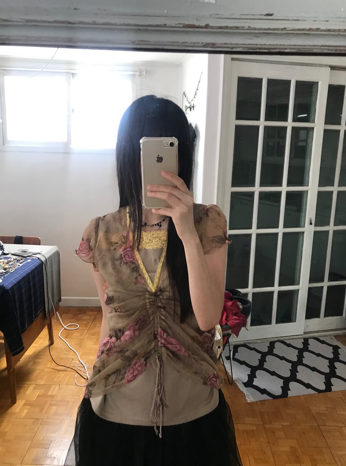 vintage pattern mash top 상품이미지2