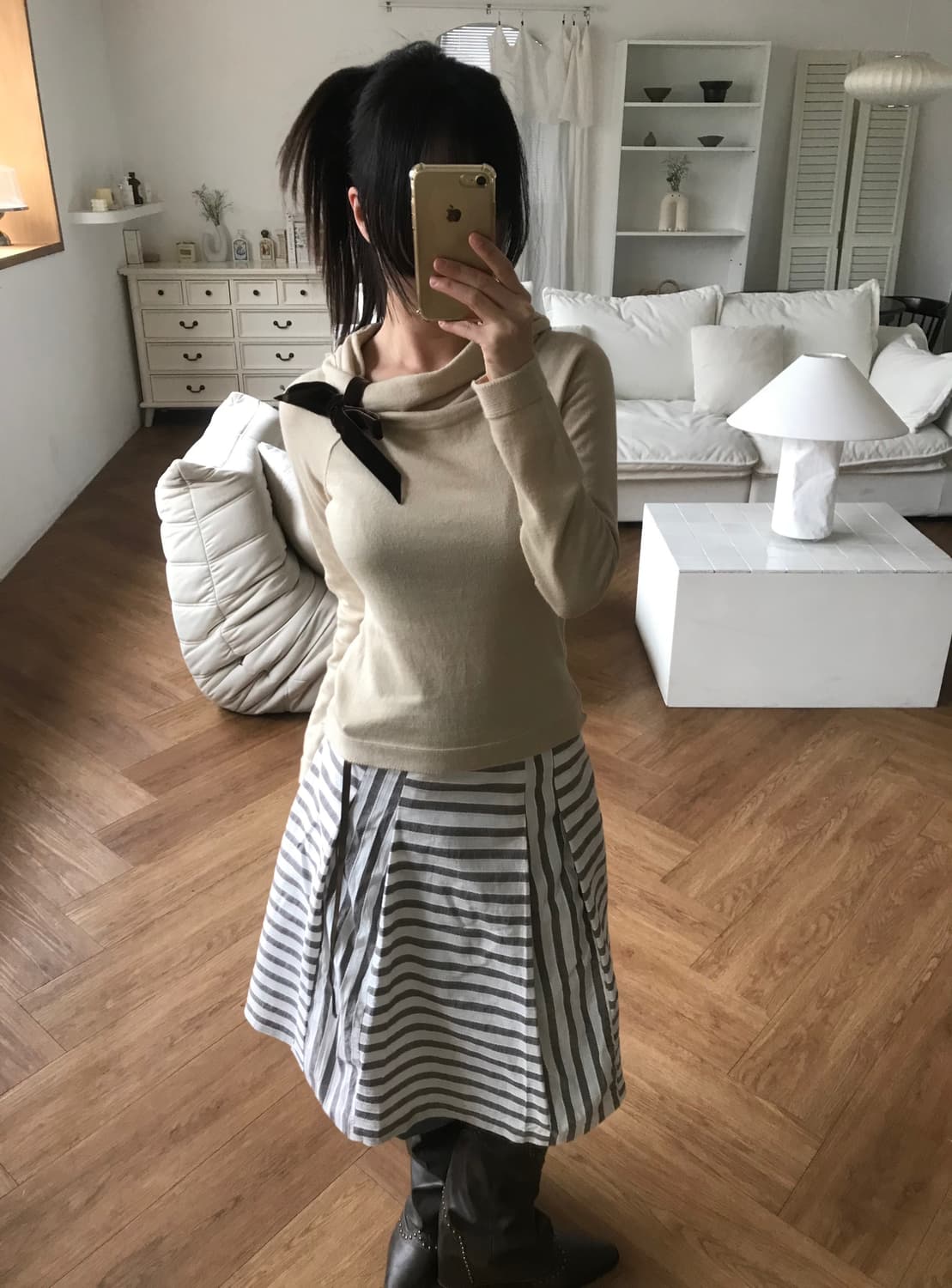 vintage stripe pattern skirt 상품이미지7