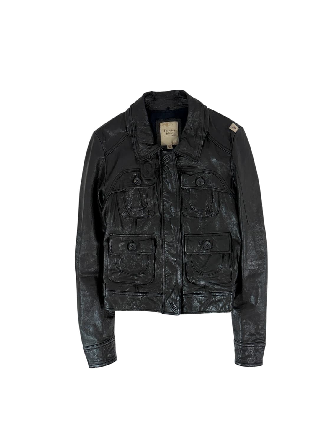 빈티지 양가죽 버튼 가죽자켓 s 상품이미지1