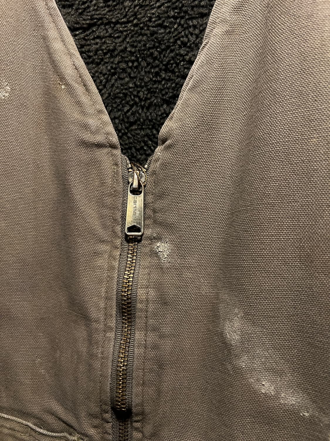 [L]칼하트 USA 빈티지 페인팅 차콜 캔버스 워크 베스트 상품이미지5