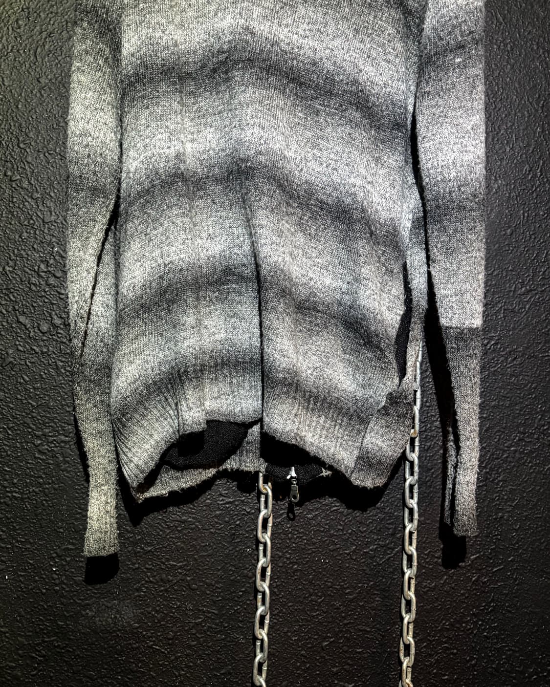 Print Knit Zip Fur Hoodie 상품이미지7
