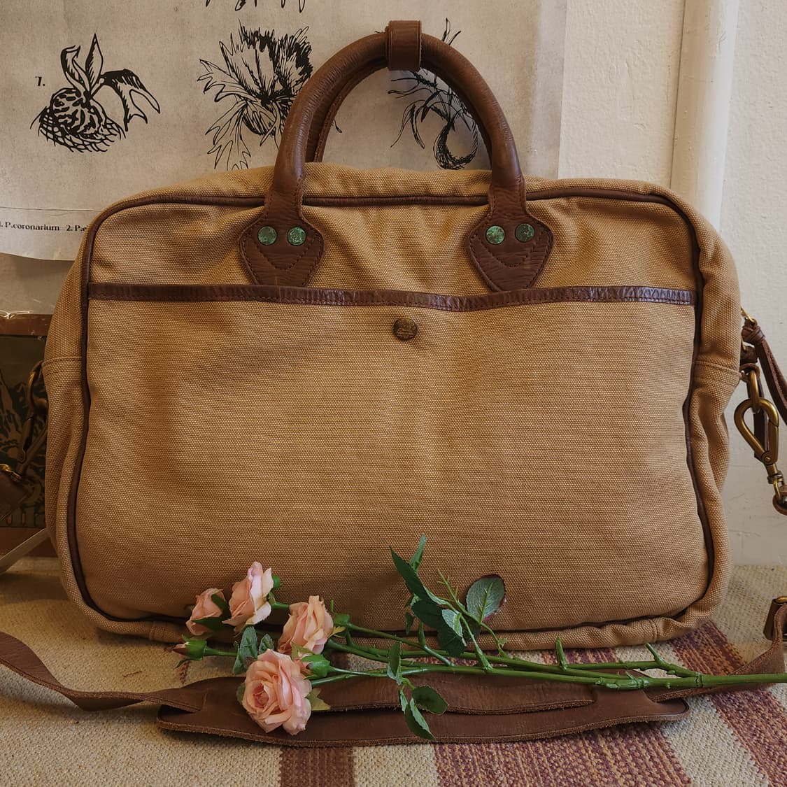 더블알엘 브리프 케이스 캔버스 레더 메신져백 상품이미지3