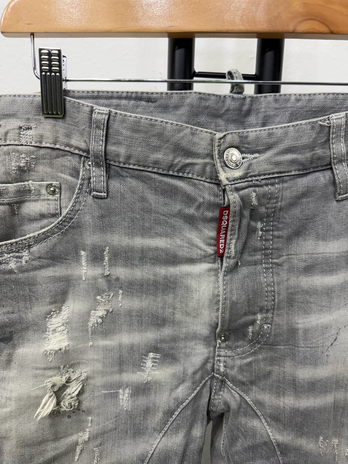정품) 디스퀘어드2 데미지 워싱 타이디 바이커 청바지 46 상품이미지4