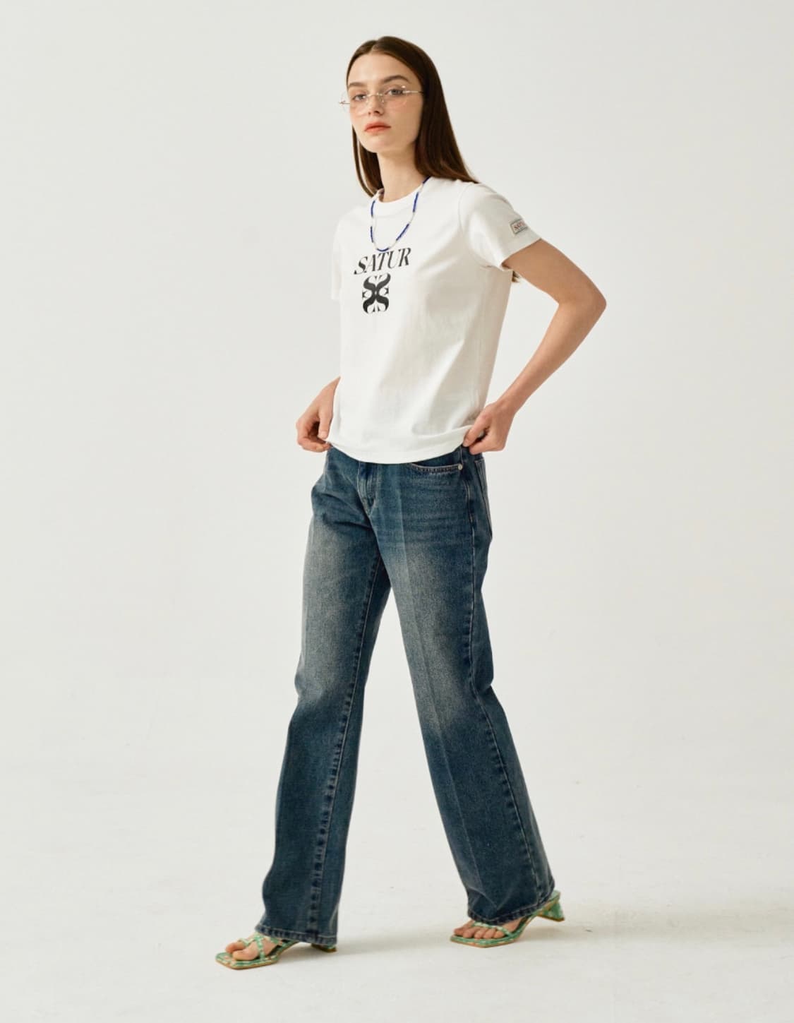 세터 클래식 로고 반팔 티셔츠 화이트 우먼 S  상품이미지4