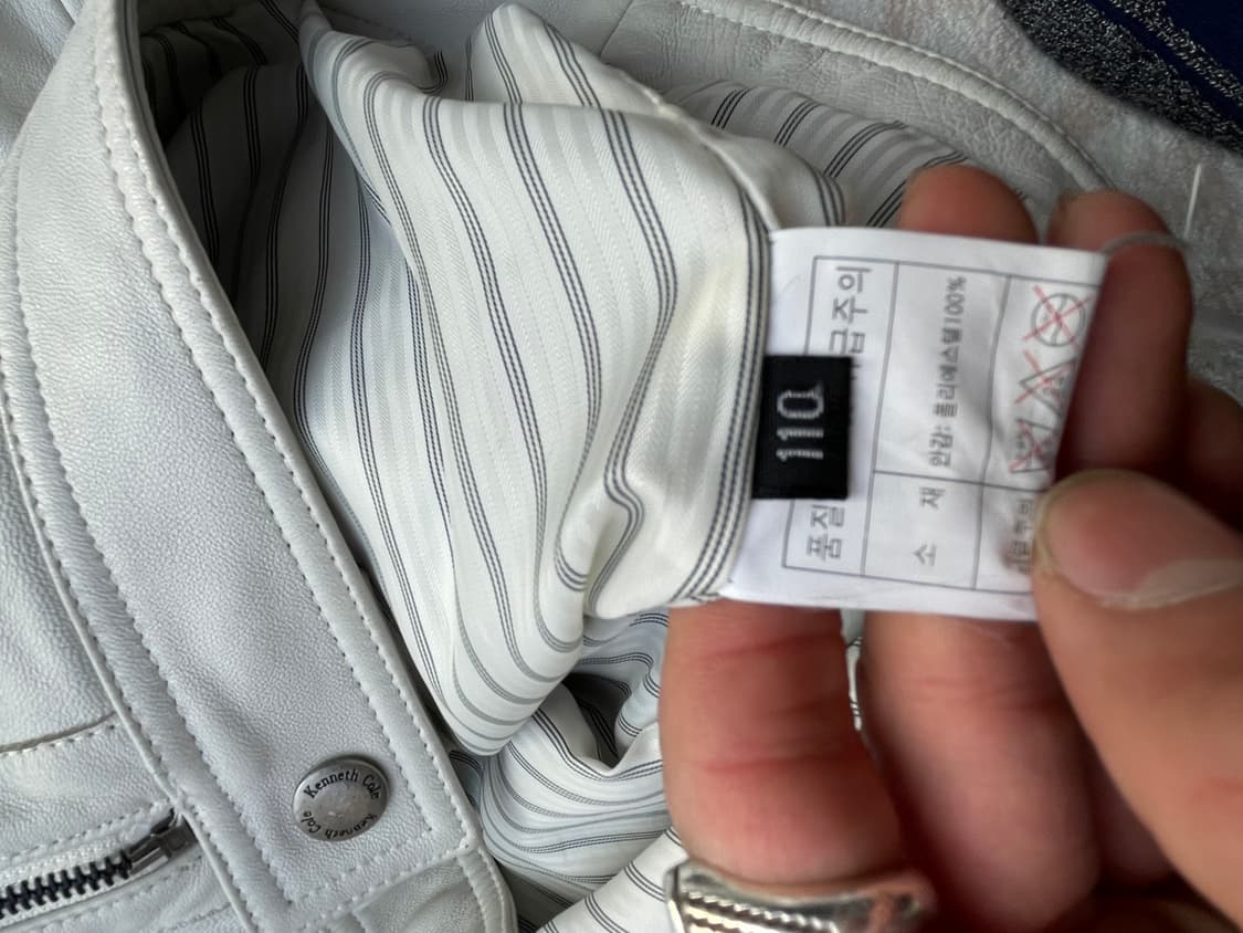 빈티지 켄네스콜 화이트 라이더 가죽 자켓 상품이미지9