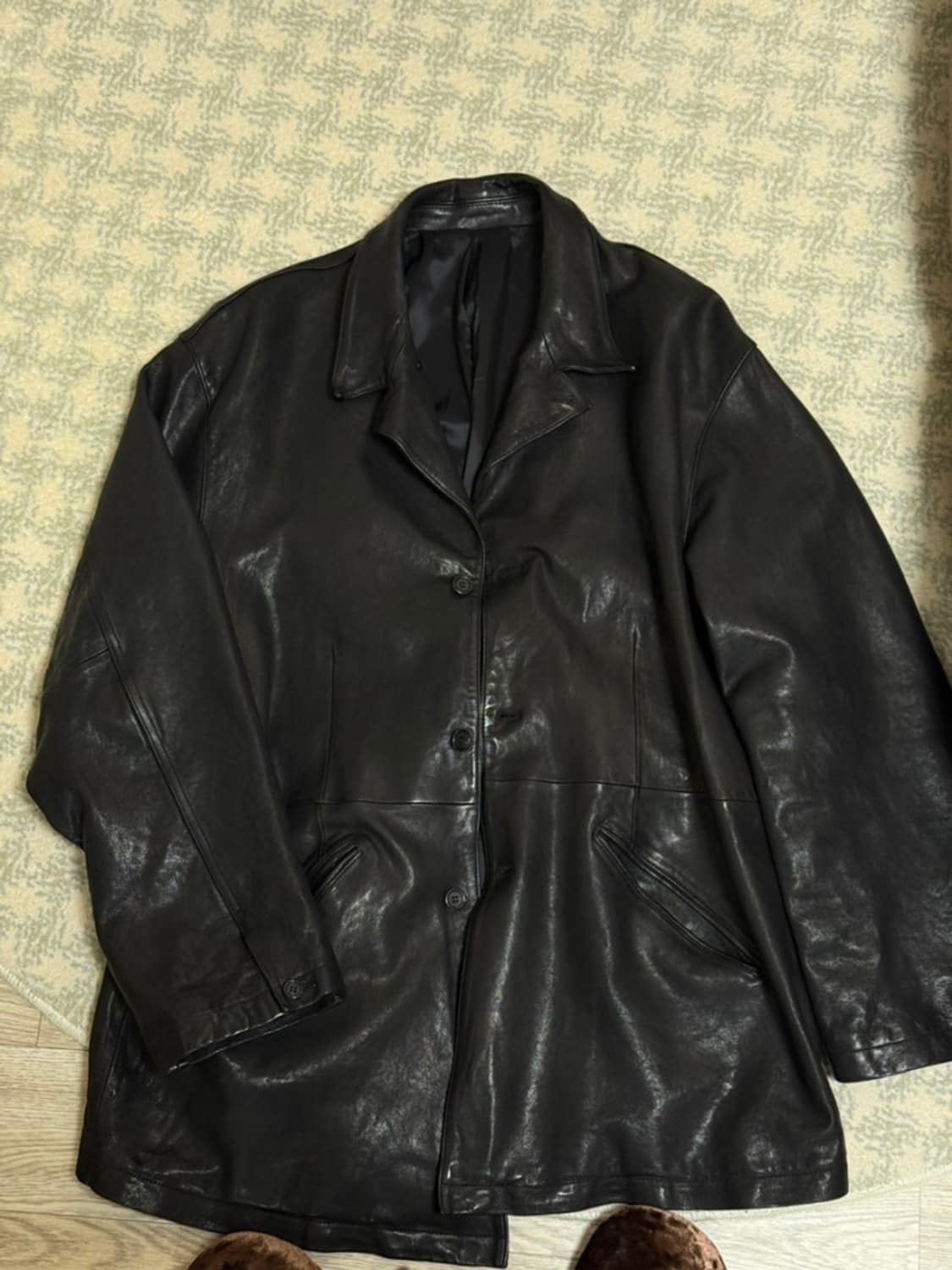 유스 워시드 레더자켓 Lsize 시착상품 상품이미지2