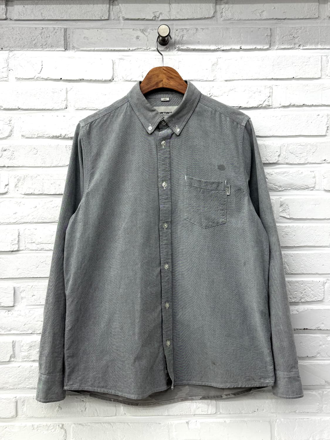 칼하트 그레이 카모 슬림핏 셔츠 상품이미지3