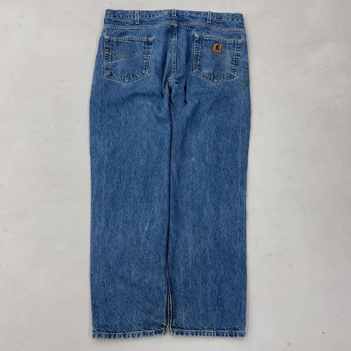 칼하트 OG 가죽패치 와이드 워싱 워크 데님팬츠 상품이미지3