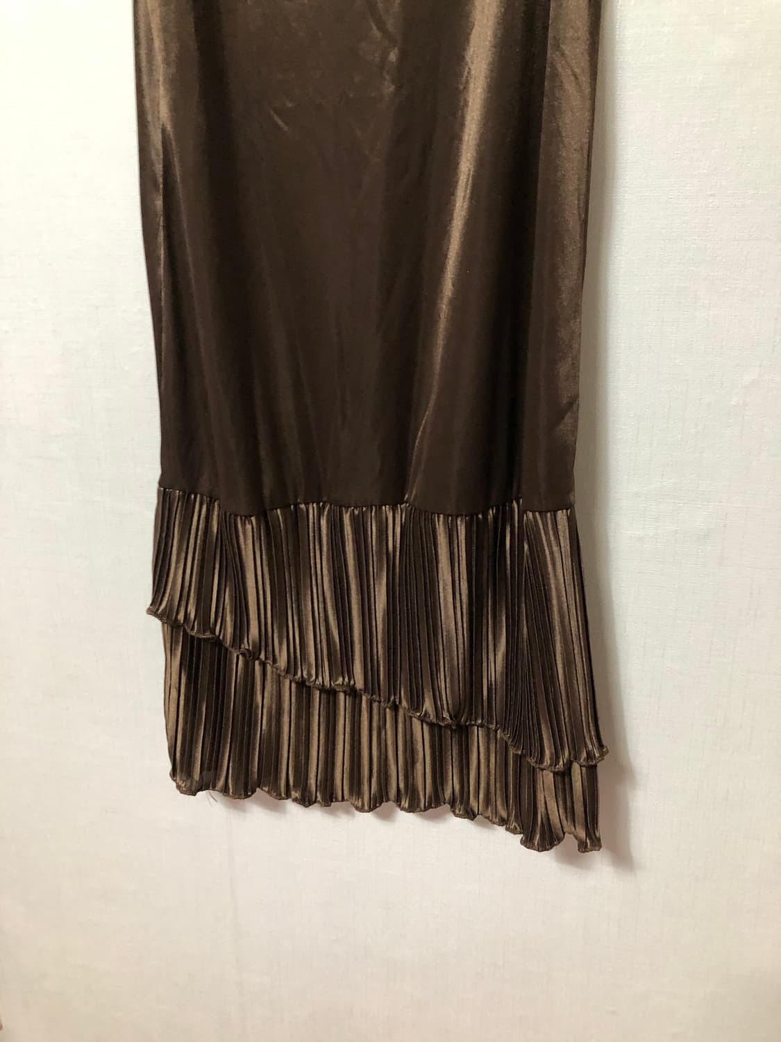 Dark Brown Satin Frill Slip 상품이미지2