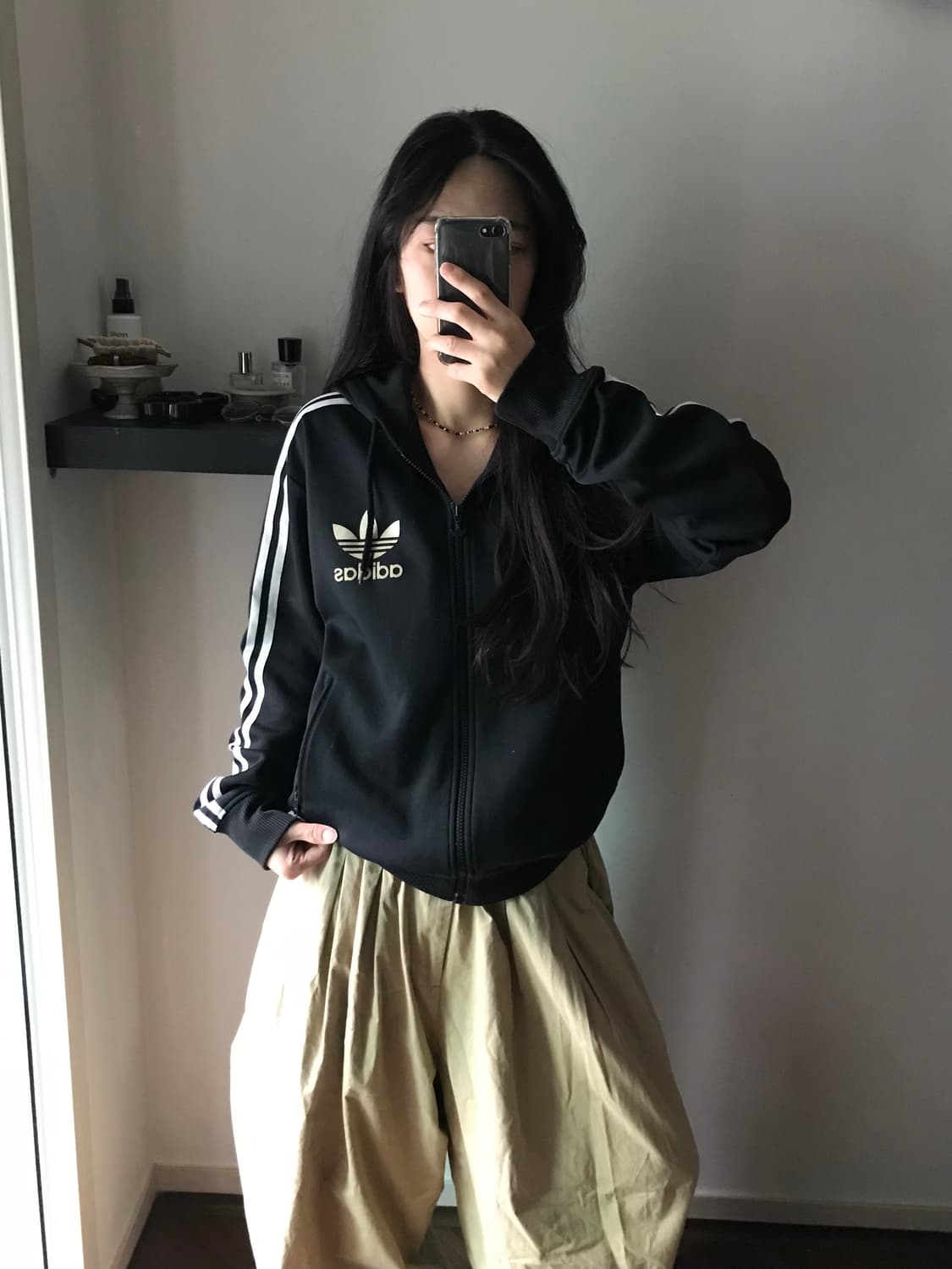 아디다스 파이어버드 블랙 후드 트랙탑 져지 상품이미지4