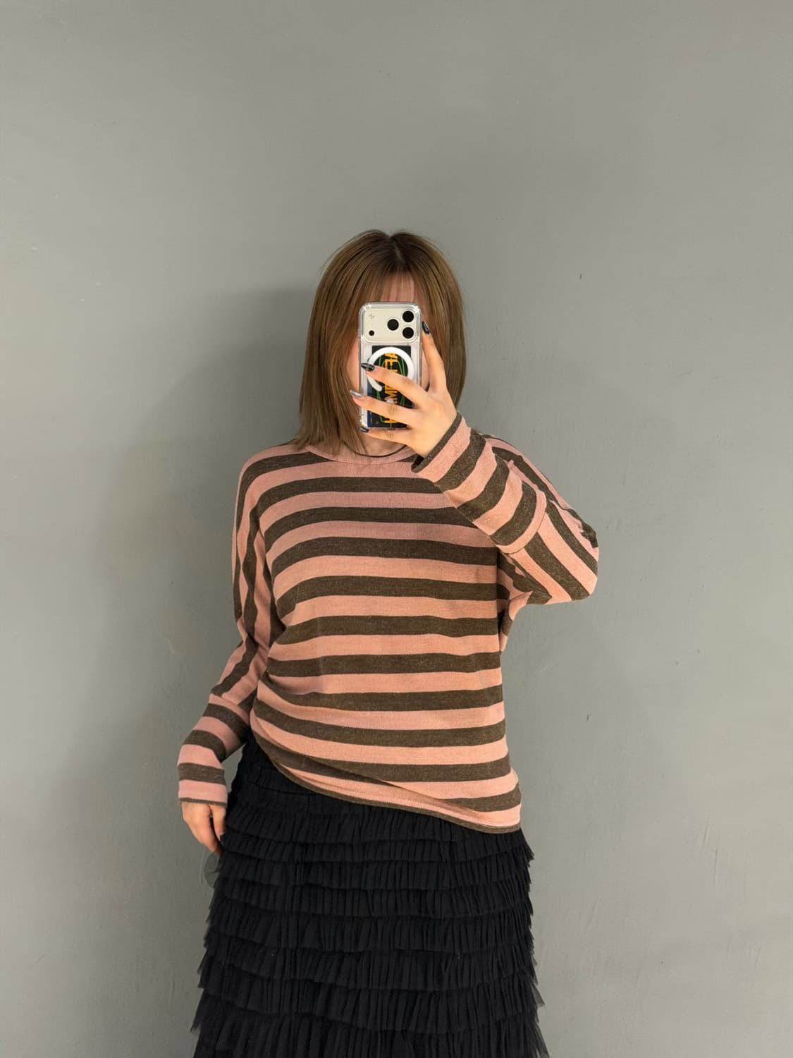 🍓 & 🍫 stripe pattern long sleeve 상품이미지2