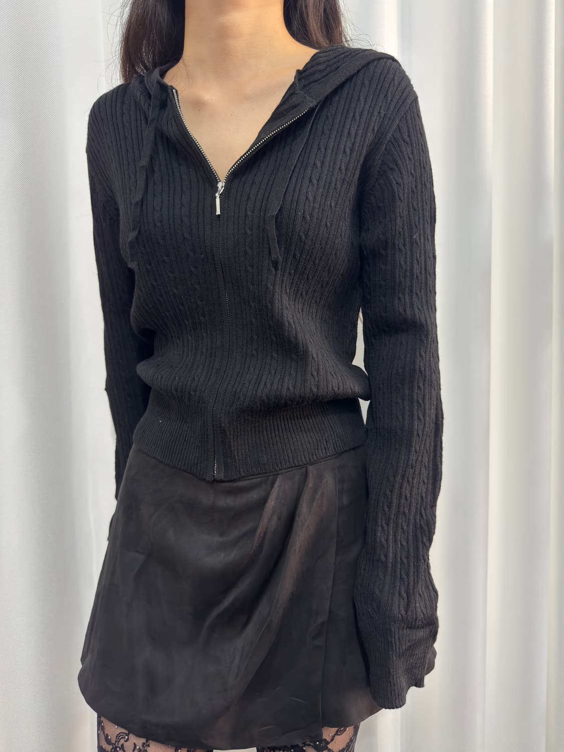 gu knit hood zipup 상품이미지2