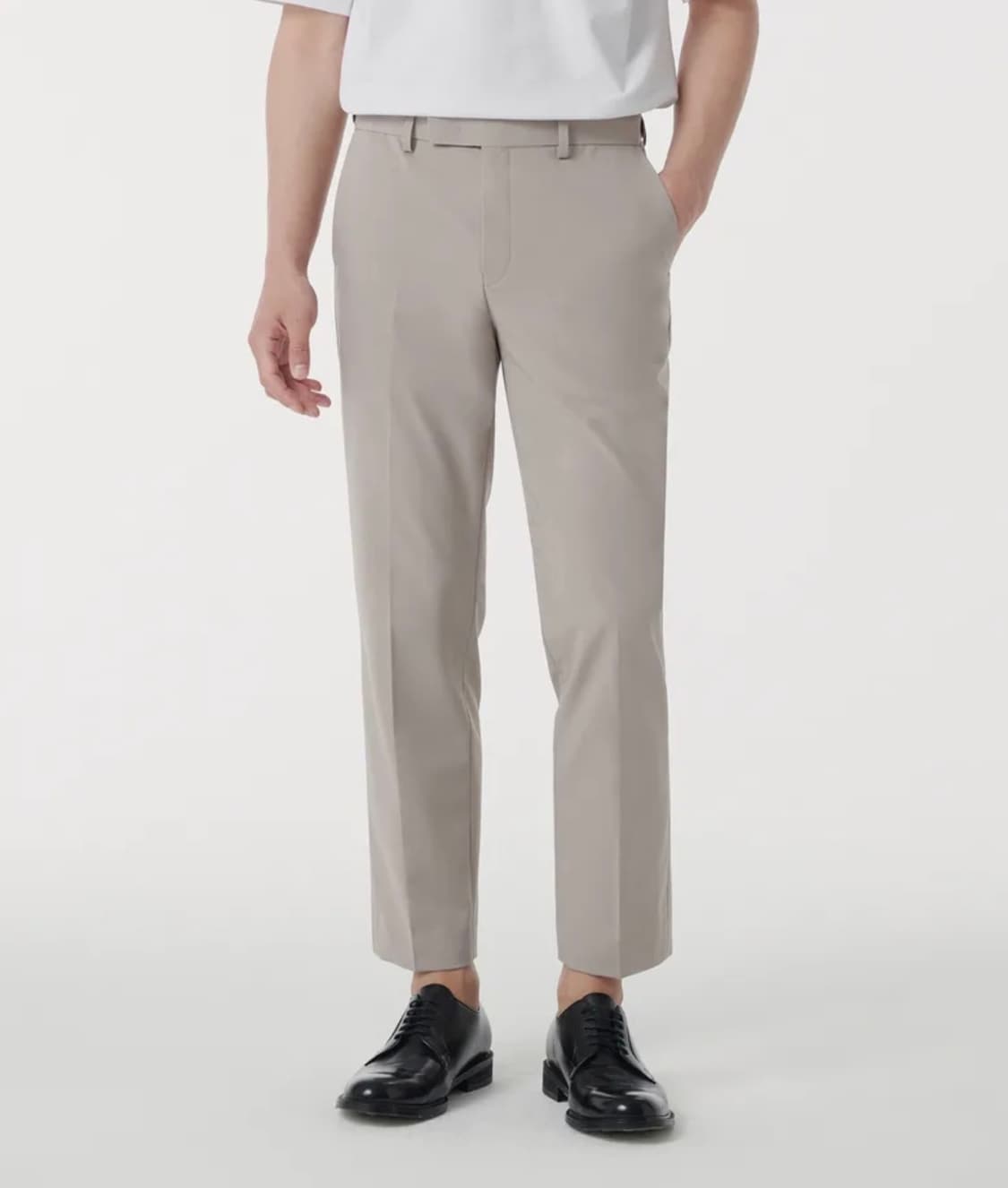 테이퍼드 히든 밴딩 크롭 슬랙스 상품이미지1