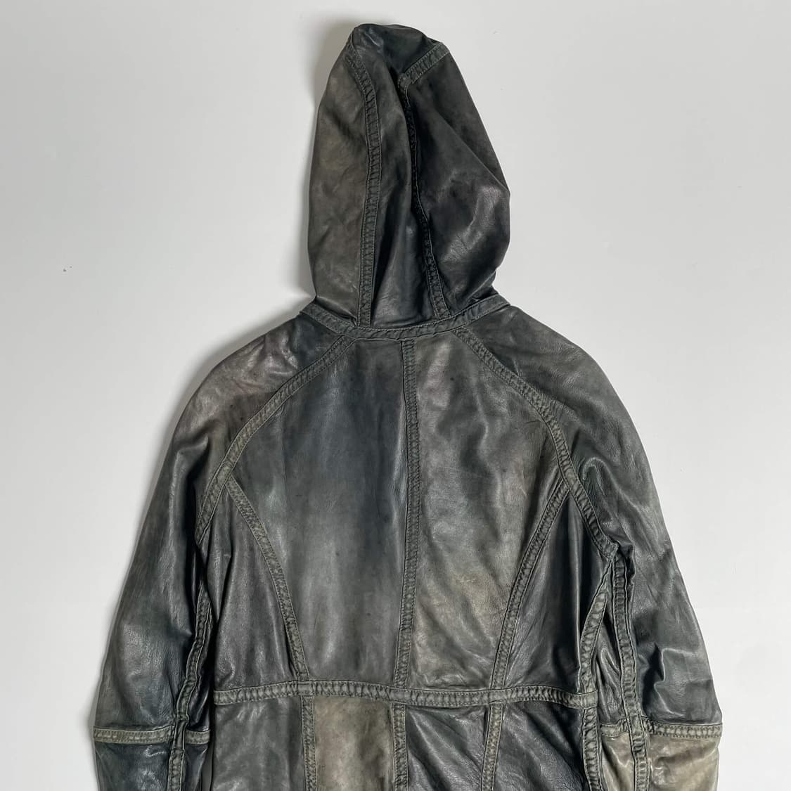 Christian peau 레더 블럭 집업 후드 상품이미지8