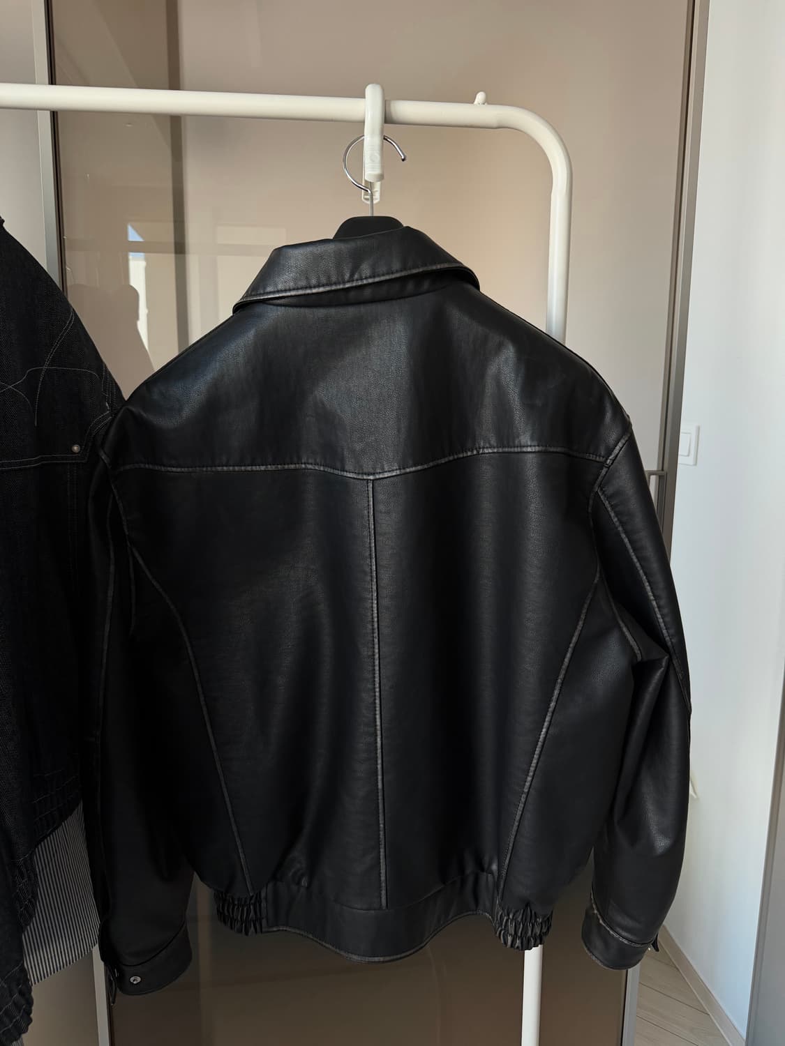 도프제이슨 (L)오버핏 워싱헤더 패널드 블루종 상품이미지2