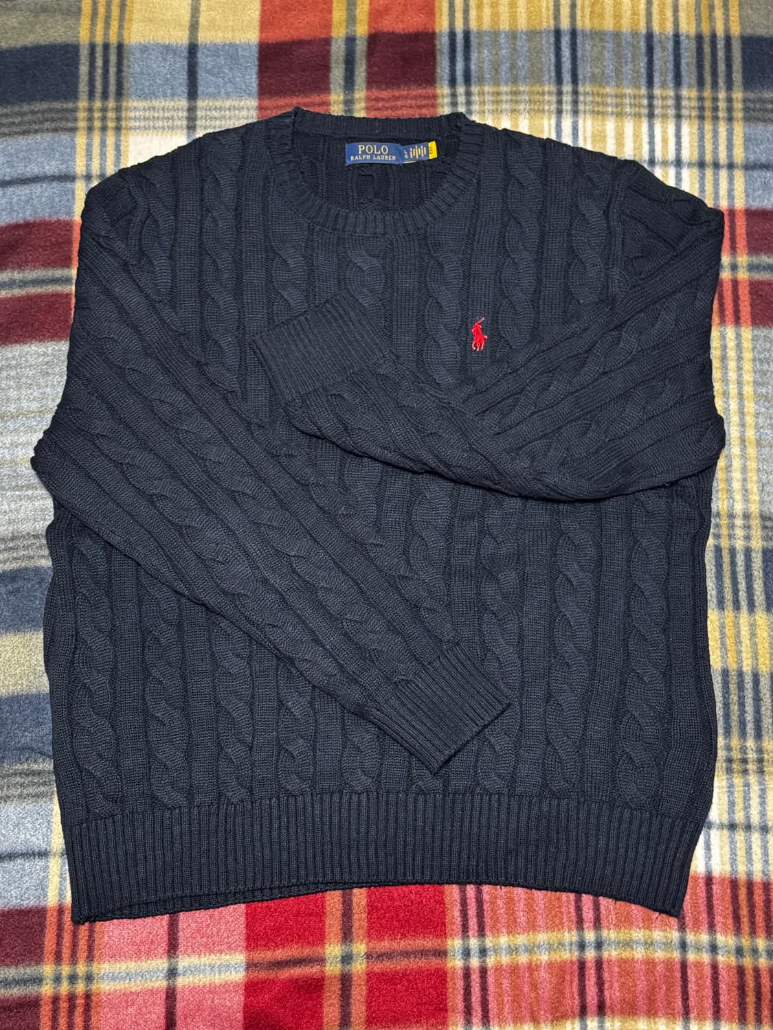 폴로 랄프로렌 케이블 스웨터 (네이비, L) 상품이미지1