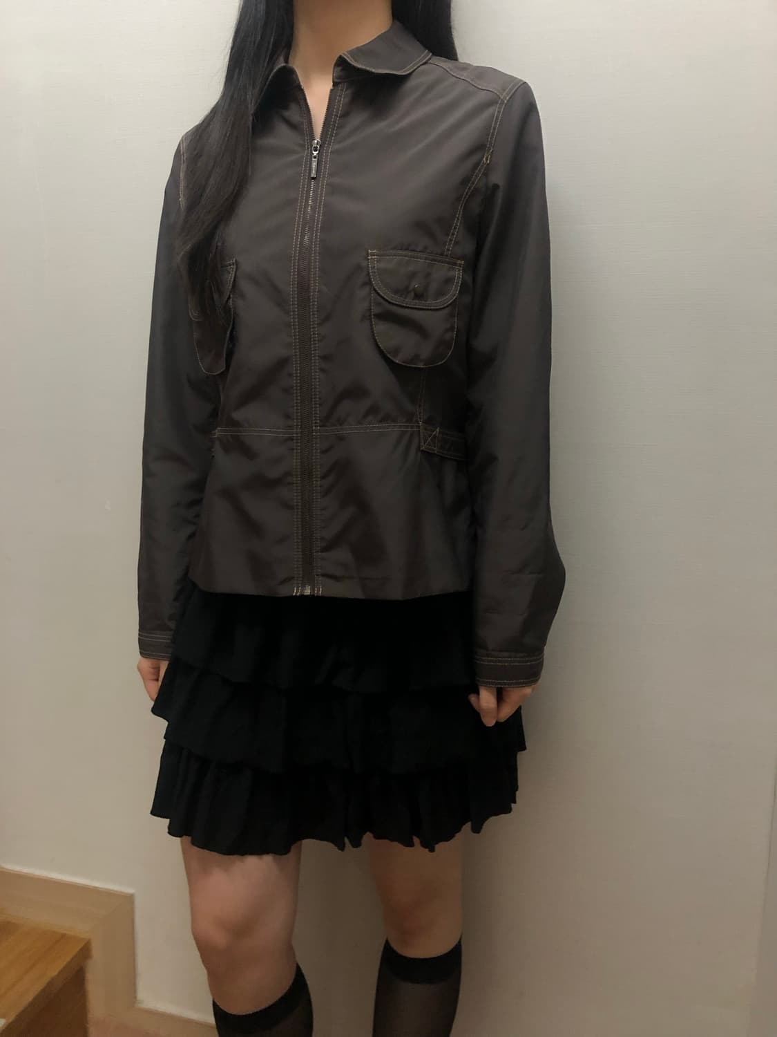 빈티지 브라운 스티치 자켓 상품이미지3