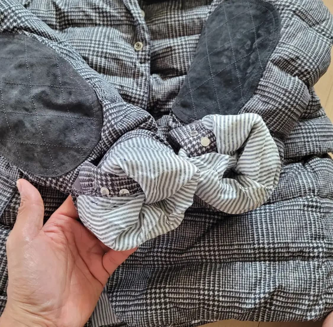 몽클레어 감마블루  체크 패딩블레이저 4 톰브라운 상품이미지8