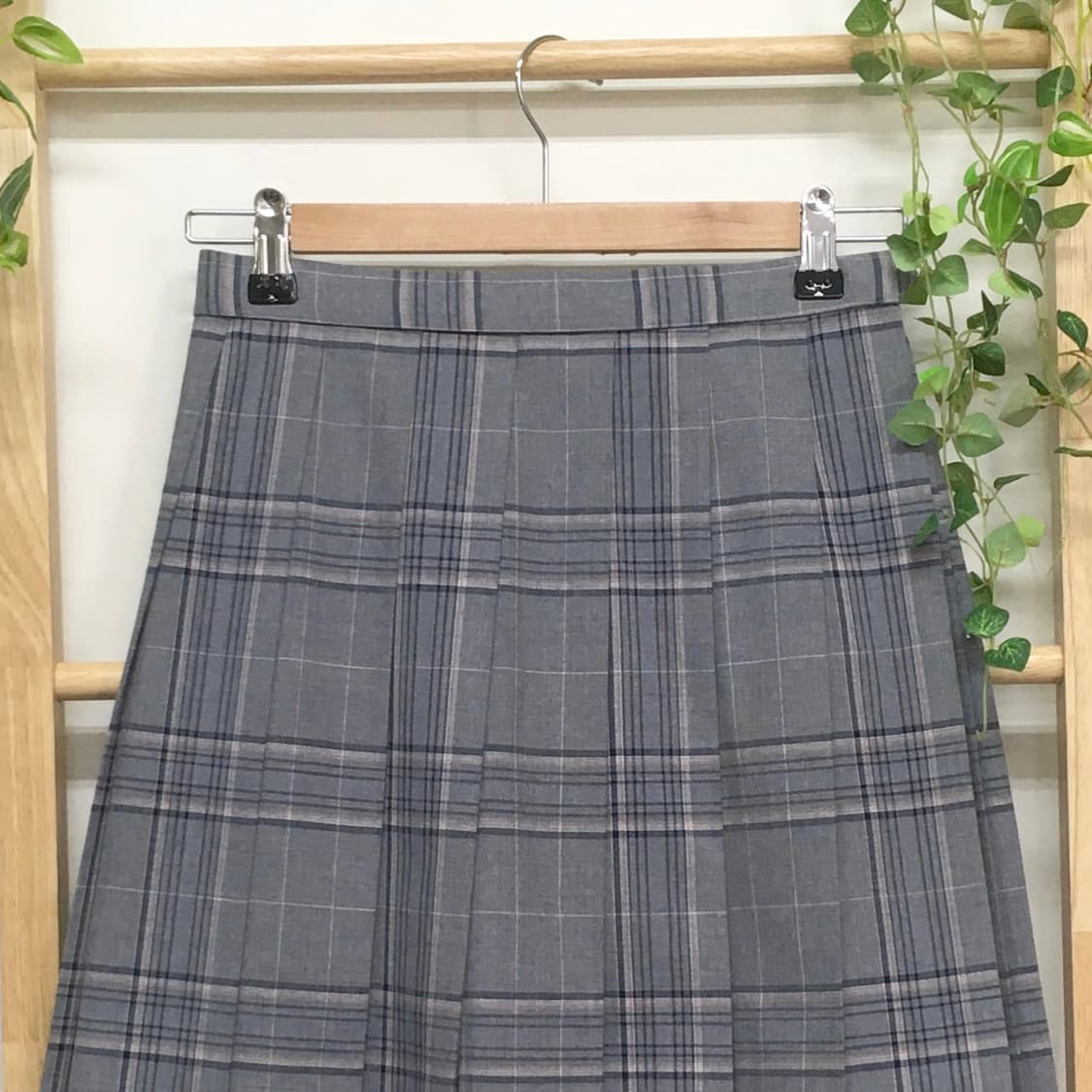 JPN/ 그레이플리츠스커트 미디스커트 미디플리츠스커트 그레이체크스커트 상품이미지2