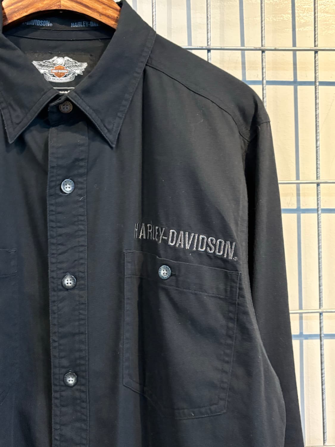 할리데이비슨 자수로고 블랙 셔츠 상품이미지5
