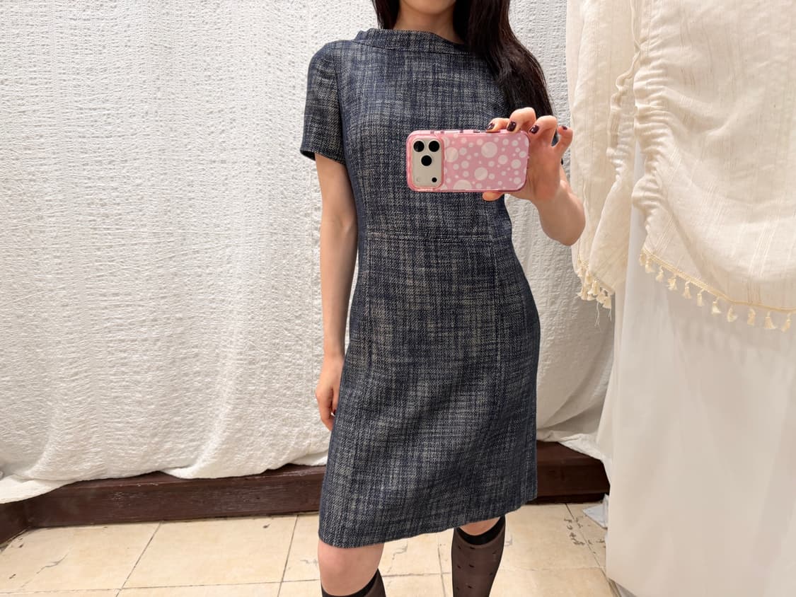 Heathered Mock Neck Shift Dress 상품이미지4