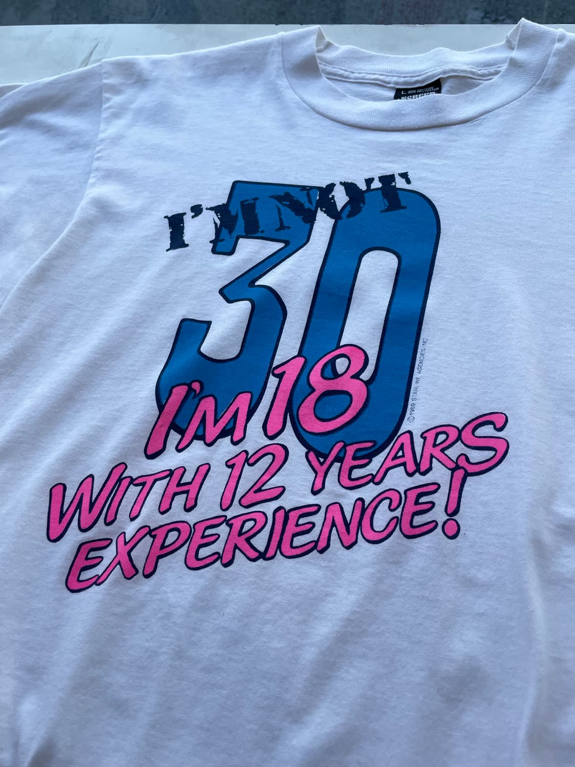 80‘s USA “I’m not 30” T-shirt L 상품이미지4