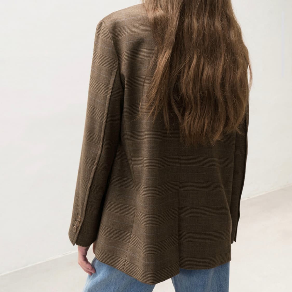 아바몰리(AVAMOLLI) 마틴 글렌체크 싱글자켓 55-66 새상품 상품이미지3