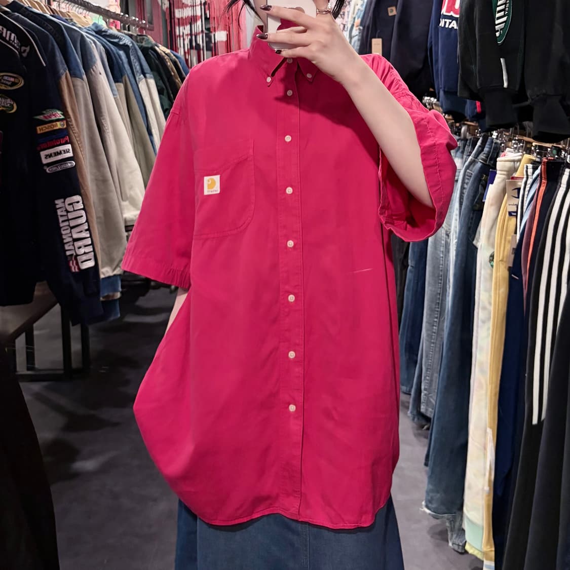 [IM] Carhartt 칼하트 반팔 셔츠 핑크 상품이미지2