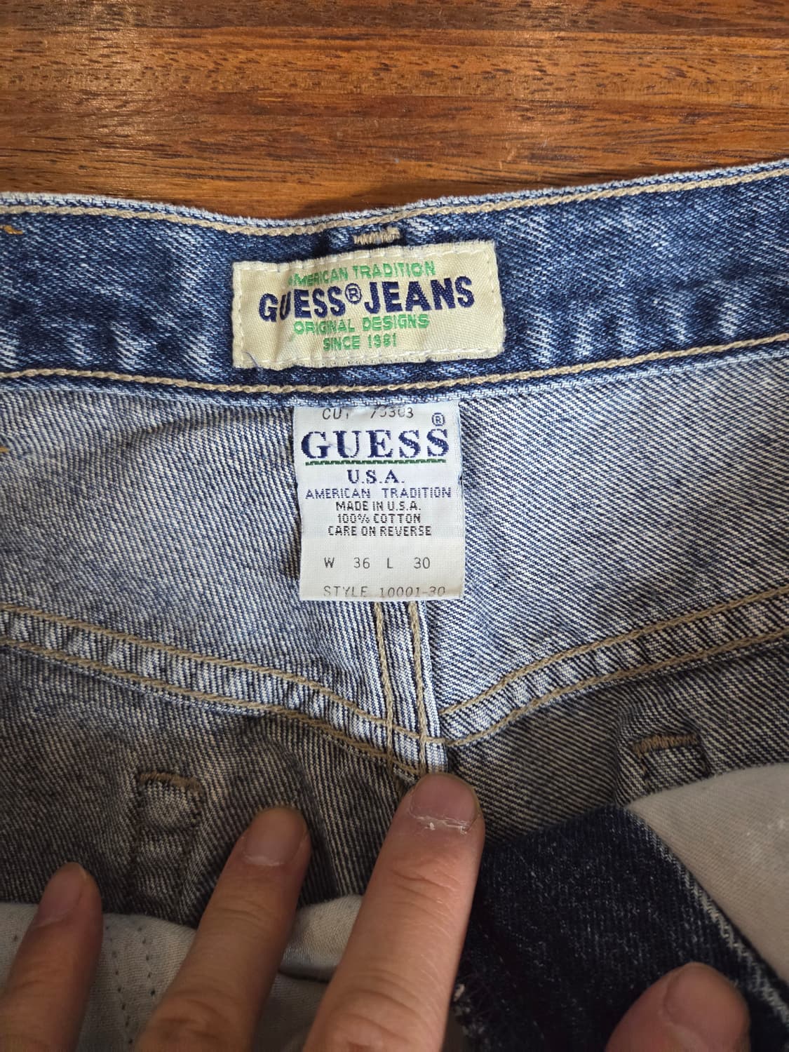 게스 올드스쿨 빈티지 usa 테이퍼드 데님팬츠 36 상품이미지4
