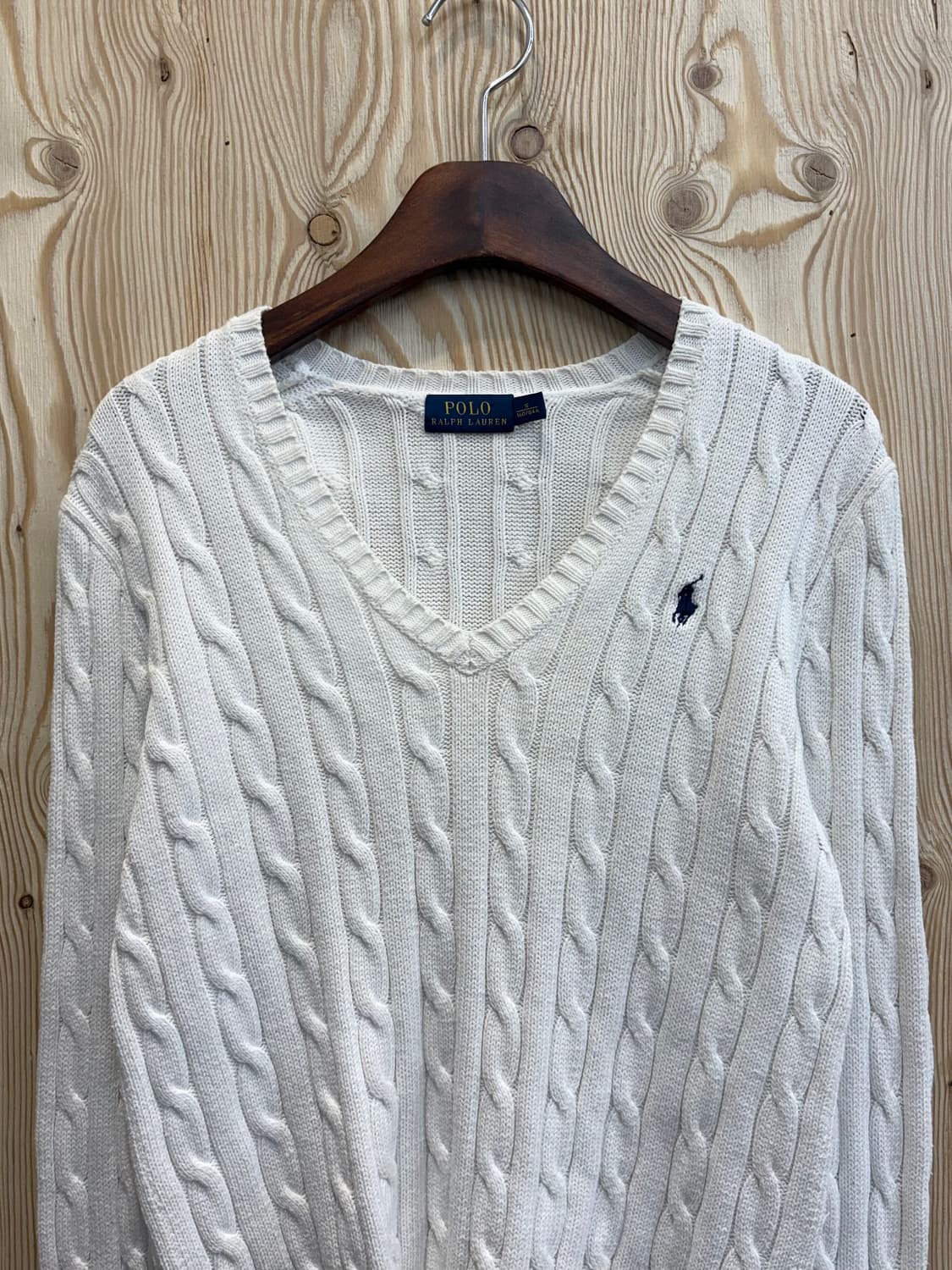 폴로 랄프로렌 브이넥 꽈배기 니트 상품이미지3