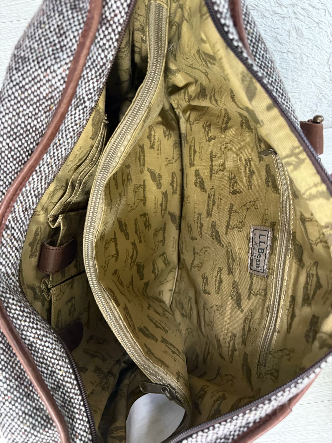 (OS)LLBEAN 엘엘빈 트위드 레더 토트백 상품이미지5