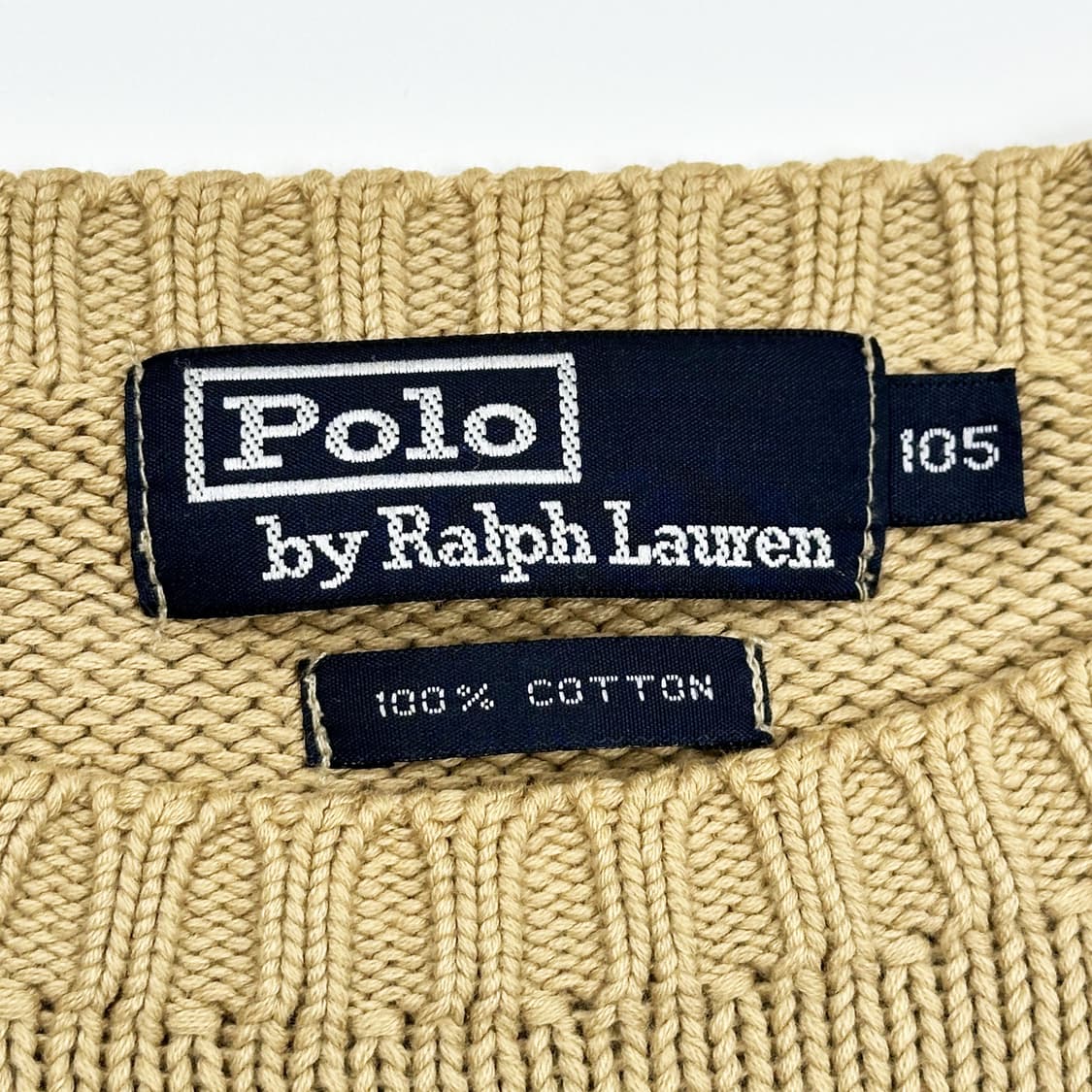 폴로 랄프로렌 포니 베이지 케이블니트 (XL) 상품이미지5