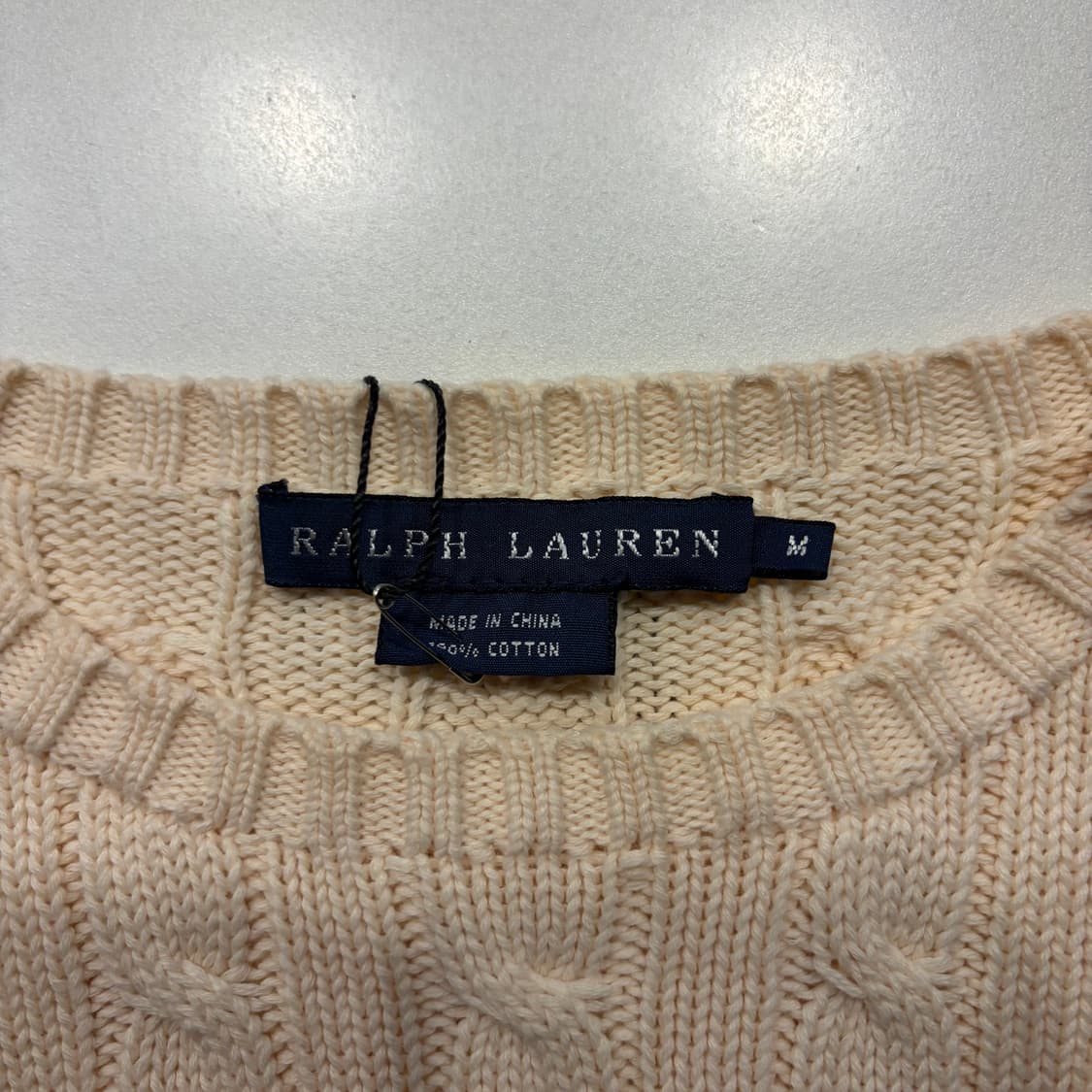[M] 폴로 랄프로렌 아이보리 코튼 케이블 니트 D33 상품이미지5