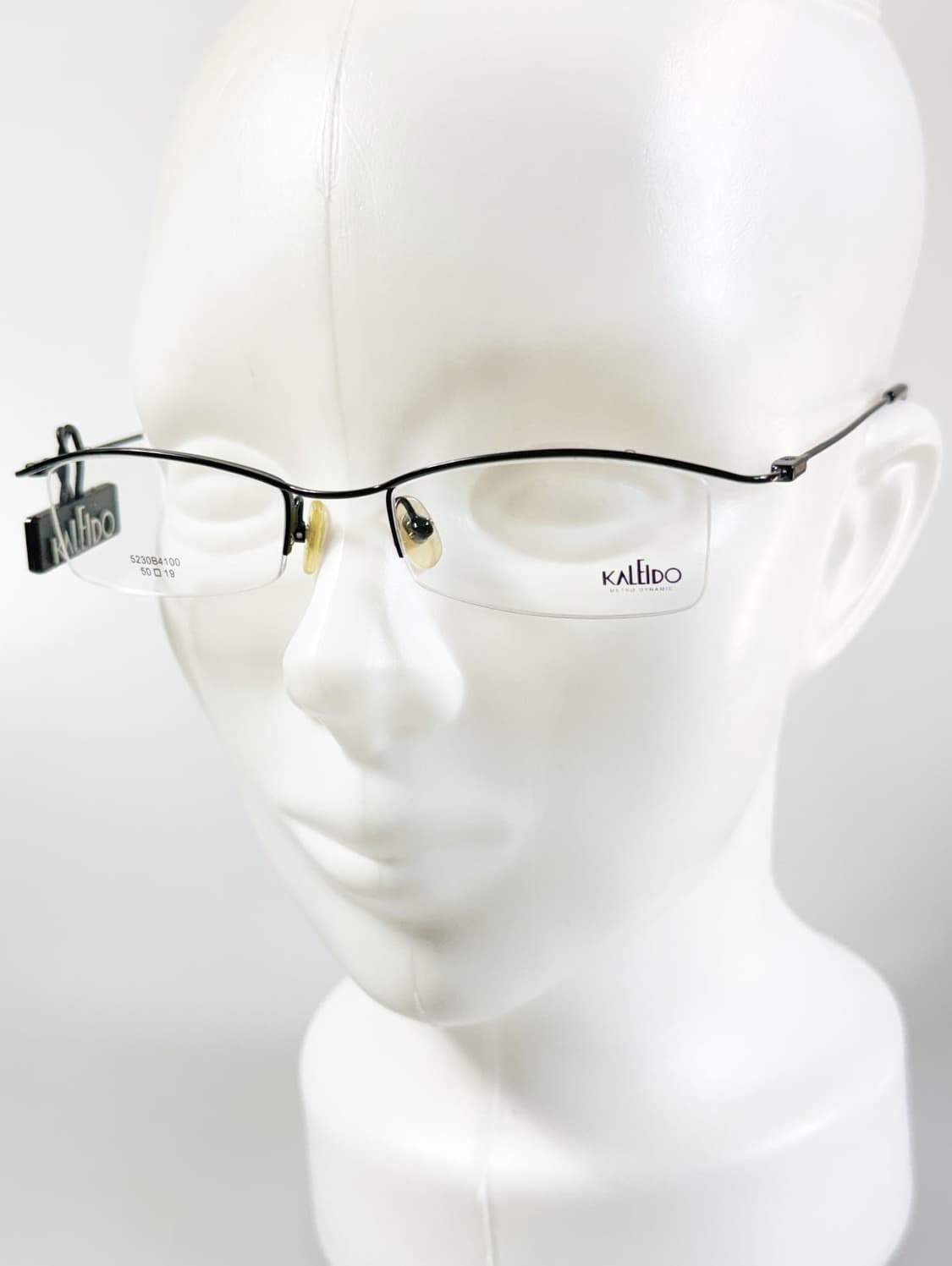 90s KALEIDO 블랙 반무테 스퀘어 메탈 빈티지 안경 상품이미지7