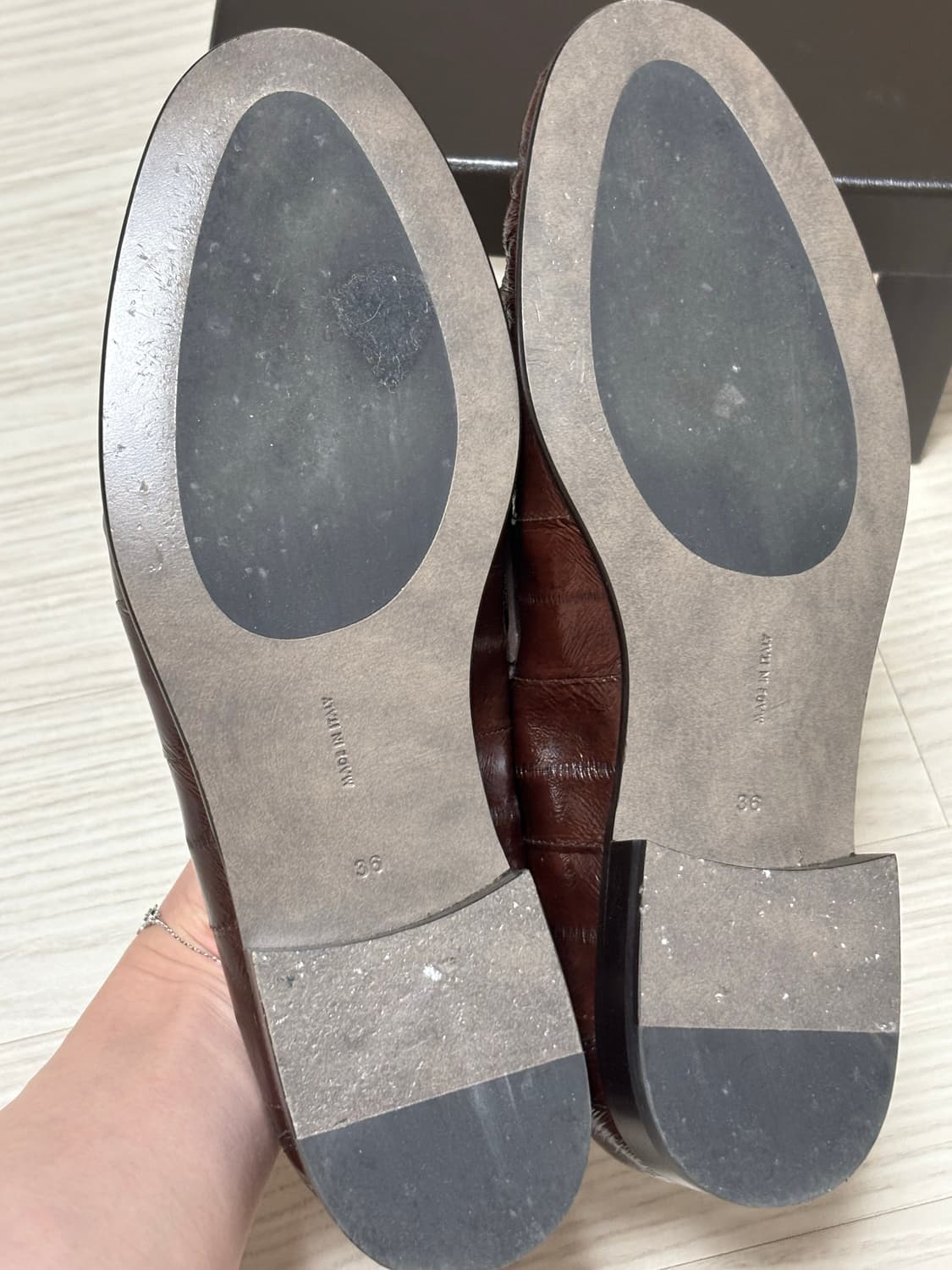 더로우 소프트로퍼 라이트브라운 36 일스킨 장어가죽 상품이미지4